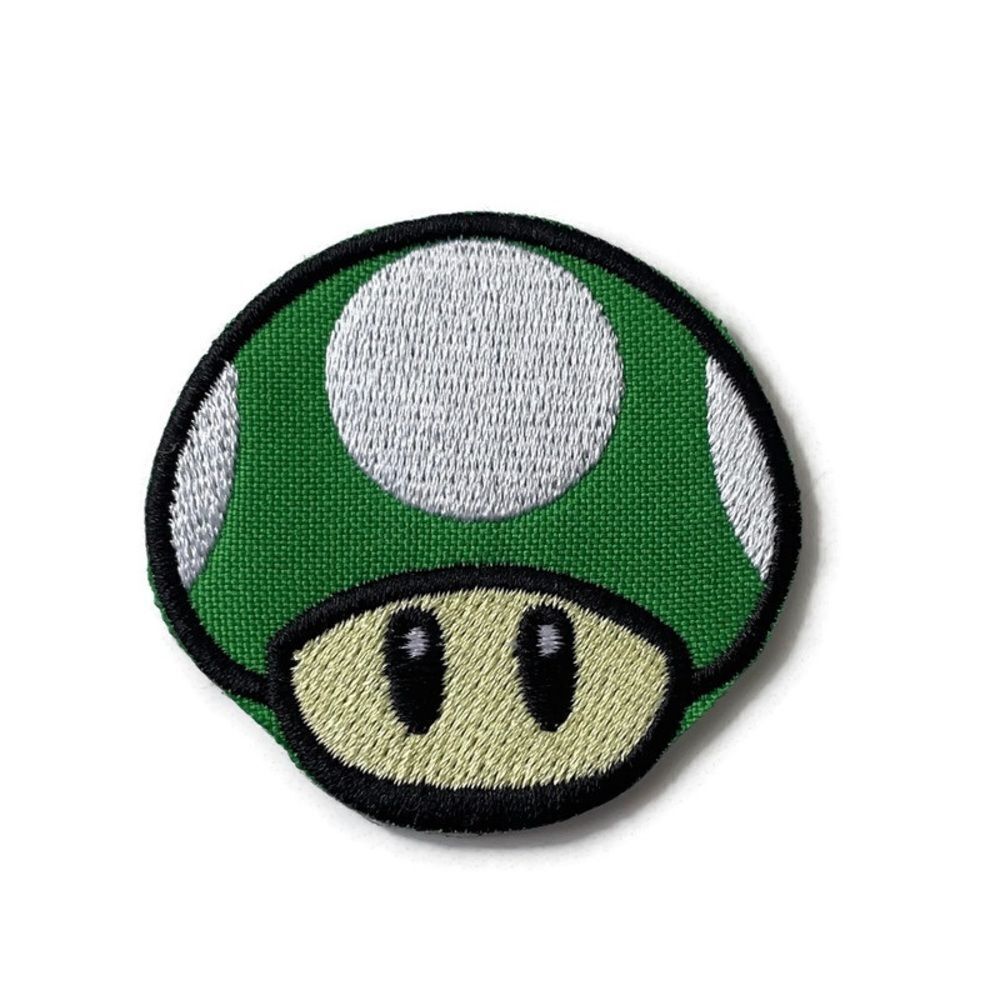 1-up Green Mushroom Mario Bros. Embroidered Patch